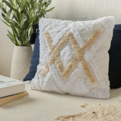 Coussin Et Housse|ATMOSPHERA Housse de coussin carrée coton (40 x 40 cm) Rory Ivoire