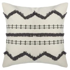 Coussin Et Housse|ATMOSPHERA Housse de coussin carrée coton (40 x 40 cm) Wave e Gris
