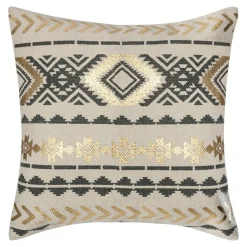 Coussin Et Housse|ATMOSPHERA Housse de coussin carrée coton (40 x 40 cm) Etnik Gris