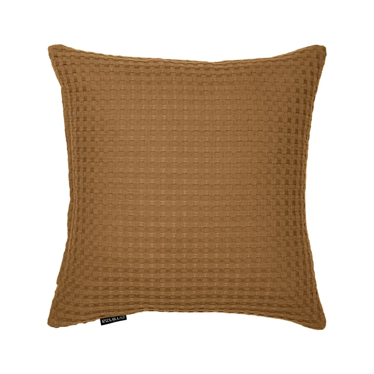 Coussin Et Housse|EMINZA Housse de coussin carrée coton nid d'abeille (40 x 40 cm) Maya Camel