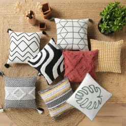 Coussin Et Housse|DOUCEUR D'INTERIEUR Housse de coussin carrée coton (40 x 40 cm) Elna Jaune ocre