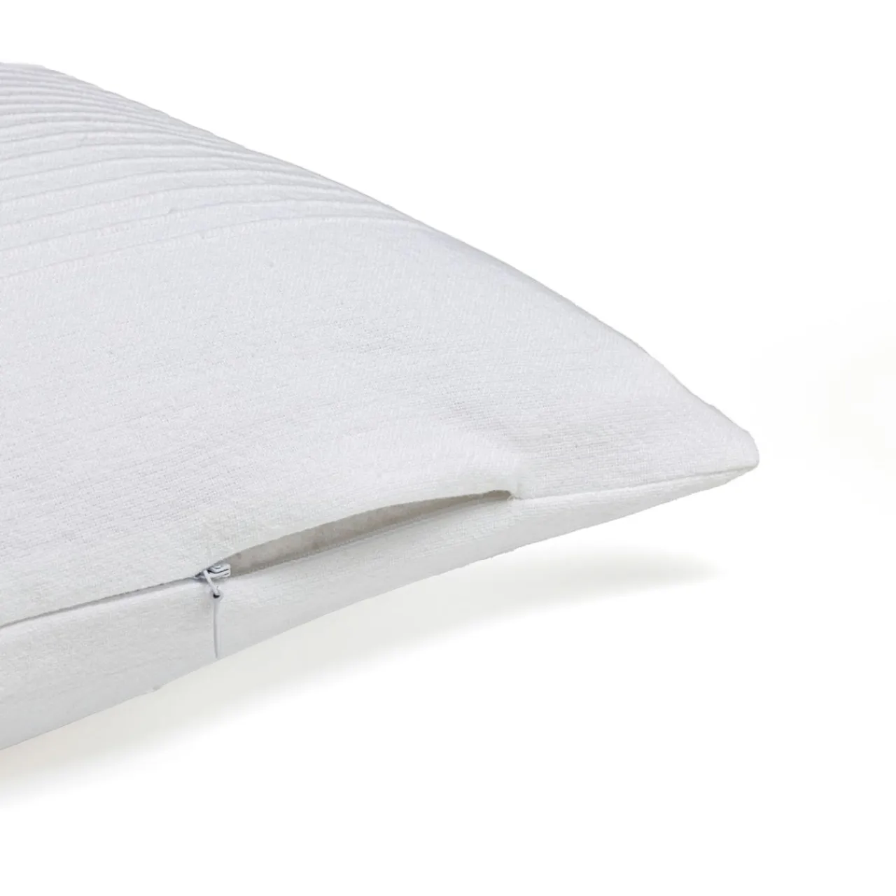 Coussin Et Housse|EMINZA Housse de coussin carrée coton tissé (40 x 40 cm) Léa he Blanc