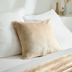 Coussin Et Housse|EMINZA Housse de coussin carrée flanelle (45 x 45 cm) Didou glacé Marron