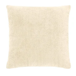 Coussin Et Housse|douceur d'intu017drieur Housse de coussin carrée velours chenille en relief (40 x 40 cm) Leo Ecru