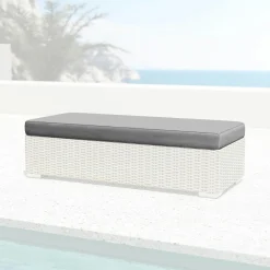 Accessoires Et Coussins|MOBELLIA Housse de coussin de remplacement pour Banquette 2 places Palma Gris anthracite Gris foncé