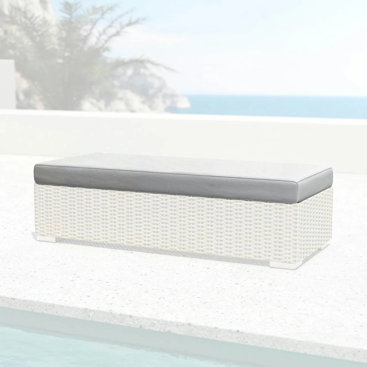 Accessoires Et Coussins|MOBELLIA Housse de coussin de remplacement pour Banquette 2 places Palma Gris