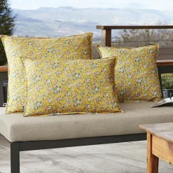 Accessoires Et Coussins|Coussin Déco D'Extérieur|L'effet papillon Housse de coussin extérieur carrée (60 x 60 cm) Manon Jaune