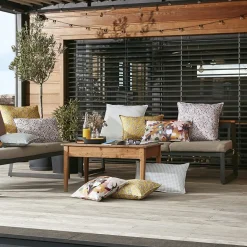 Accessoires Et Coussins|Coussin Déco D'Extérieur|L'effet papillon Housse de coussin extérieur carrée (60 x 60 cm) Capucine Beige