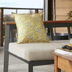 Accessoires Et Coussins|Coussin Déco D'Extérieur|L'effet papillon Housse de coussin extérieur carrée (45 x 45 cm) Manon Jaune