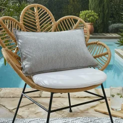 Accessoires Et Coussins|Coussin Déco D'Extérieur|L'effet papillon Housse de coussin extérieur rectangulaire (40 x 60 cm) Naia galet Gris