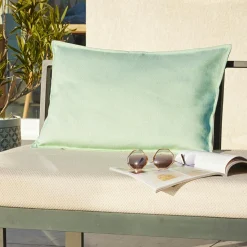Accessoires Et Coussins|Coussin Déco D'Extérieur|L'effet papillon Housse de coussin extérieur rectangulaire (40 x 60 cm) Naia Vert caraïbes Vert d'eau