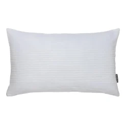Coussin Et Housse|EMINZA Housse de coussin rectangulaire coton tissé (30 x 50 cm) Léa he Blanc