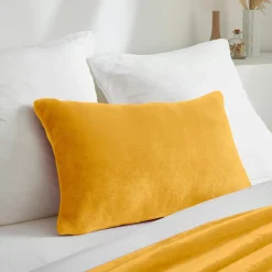 Coussin Et Housse|EMINZA Housse de coussin rectangulaire flanelle (40 x 60 cm) Didou Jaune moutarde