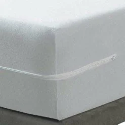 Protection De Literie|BLEU CALIN Housse de matelas intégrale anti-punaises de lit (140 x 190 cm) Ombeline he Blanc