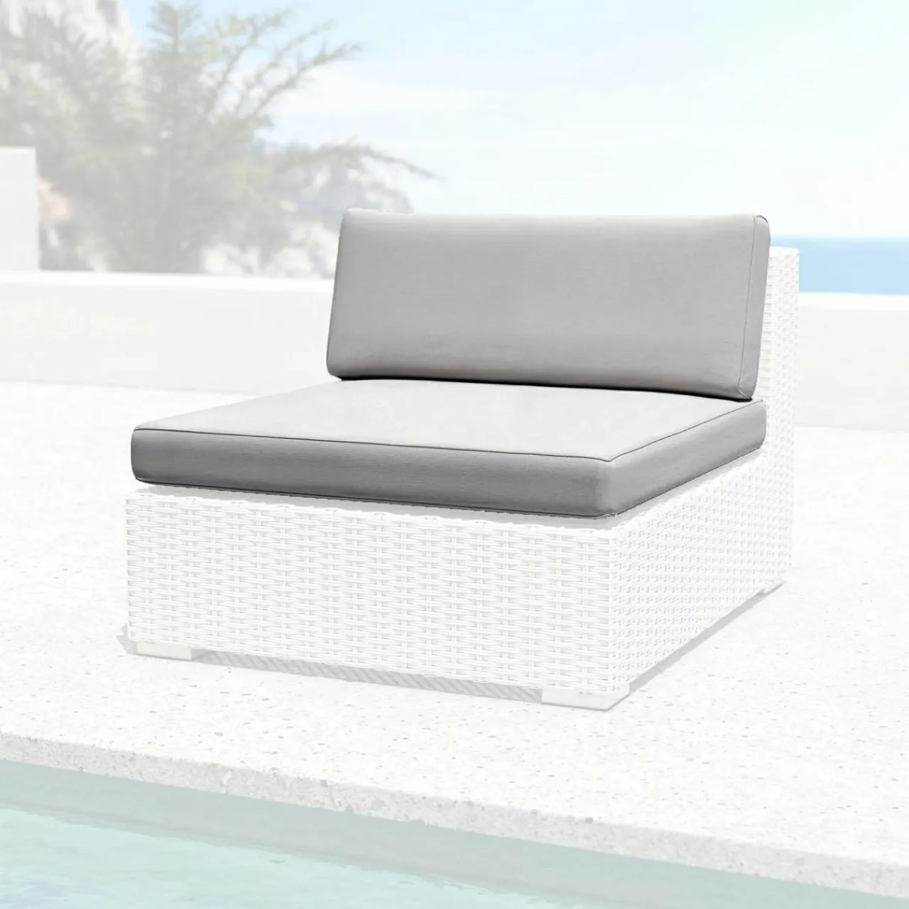 Accessoires Et Coussins|MOBELLIA Housses de coussin de remplacement pour Chauffeuse Palma Gris