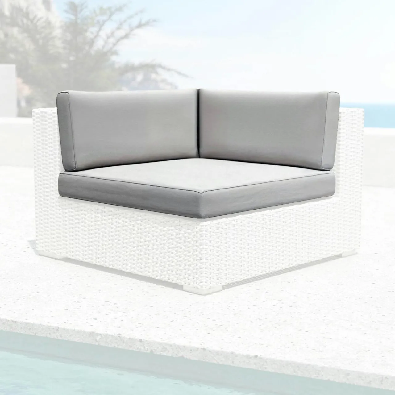 Accessoires Et Coussins|MOBELLIA Housses de coussin de remplacement pour Fauteuil d'angle Palma Gris