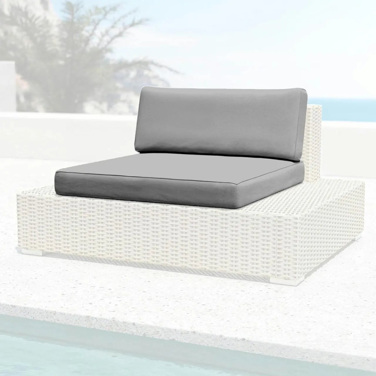 Accessoires Et Coussins|MOBELLIA Housses de coussin de remplacement pour Fauteuil Palma Gris anthracite Gris foncé