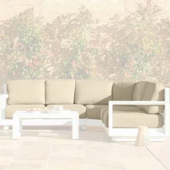 Accessoires Et Coussins|MOBELLIA Housses de coussin de remplacement pour salon de jardin d'angle Elba Beige