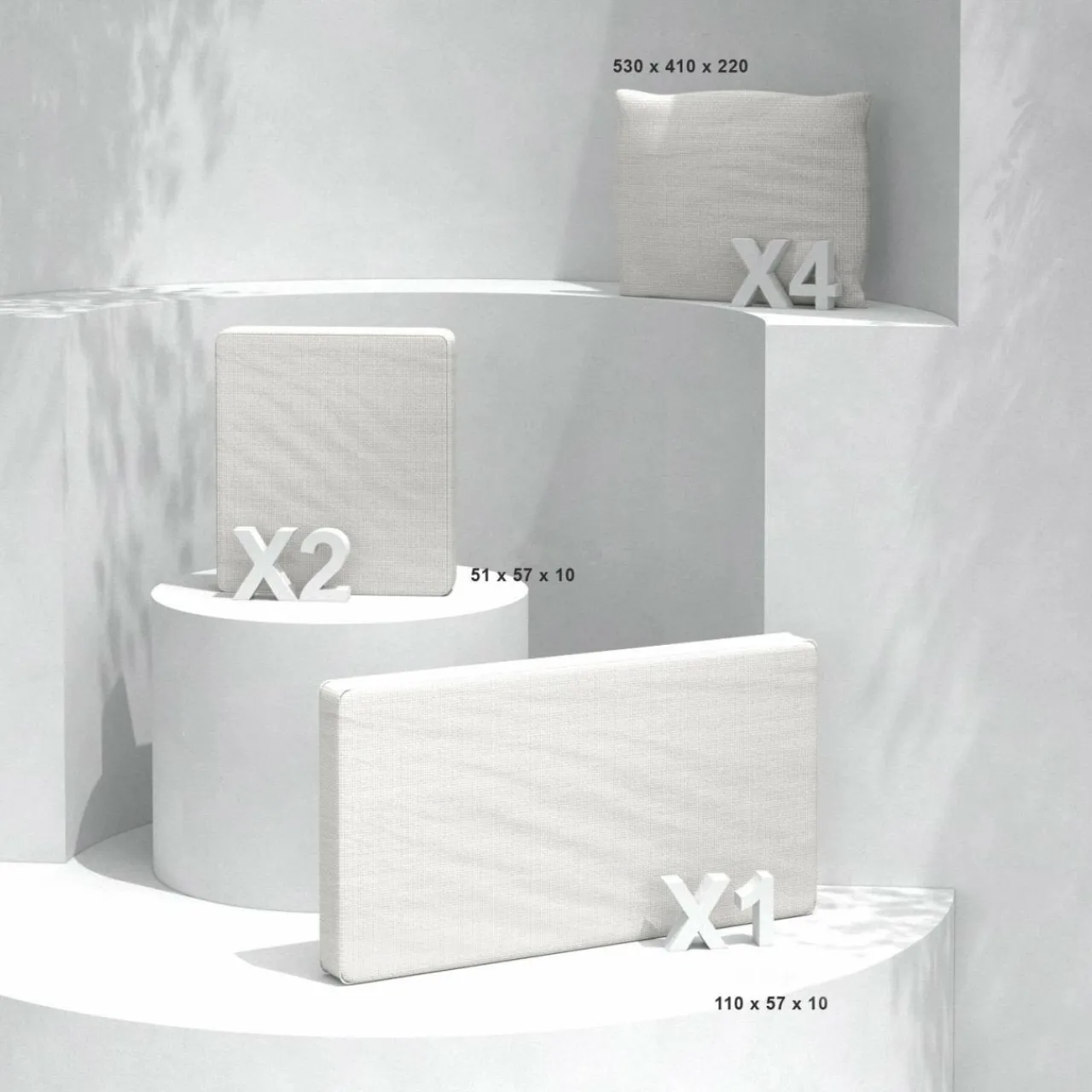 Accessoires Et Coussins|MOBELLIA Housses de coussin de remplacement pour salon de jardin Calvi 4 places - Blanc