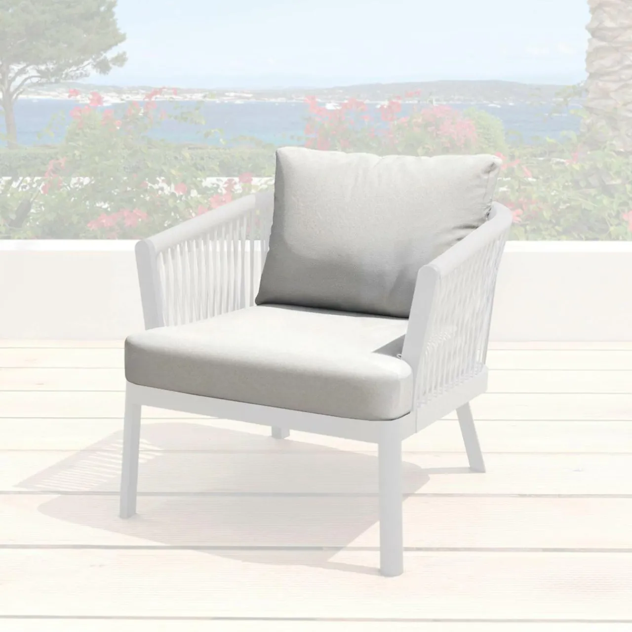 Accessoires Et Coussins|MOBELLIA Housses de coussin de remplacement pour Fauteuil Amalfi Gris clair