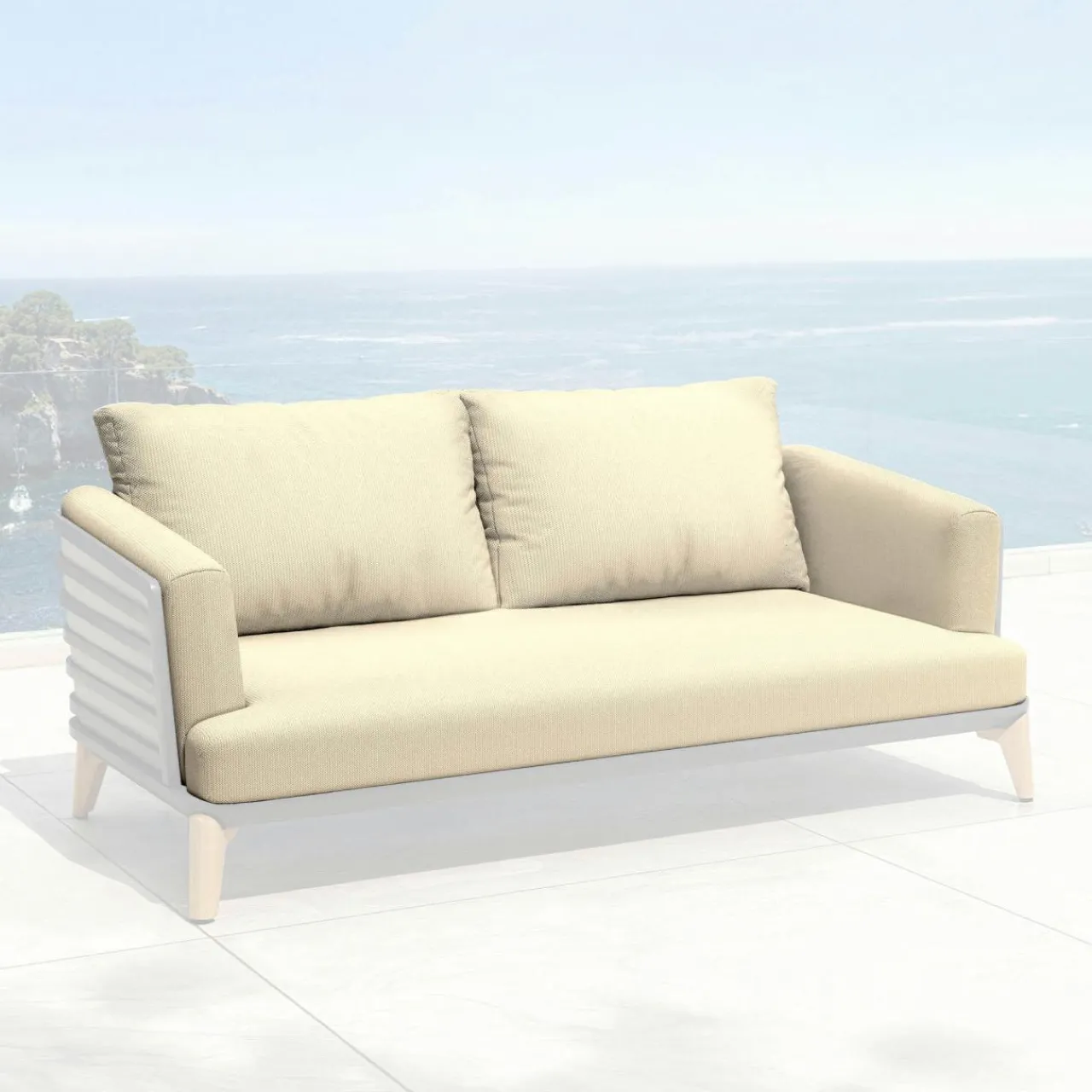 Accessoires Et Coussins|MOBELLIA Housses de coussin de remplacement pour Canapé 2 places Monte Carlo Beige