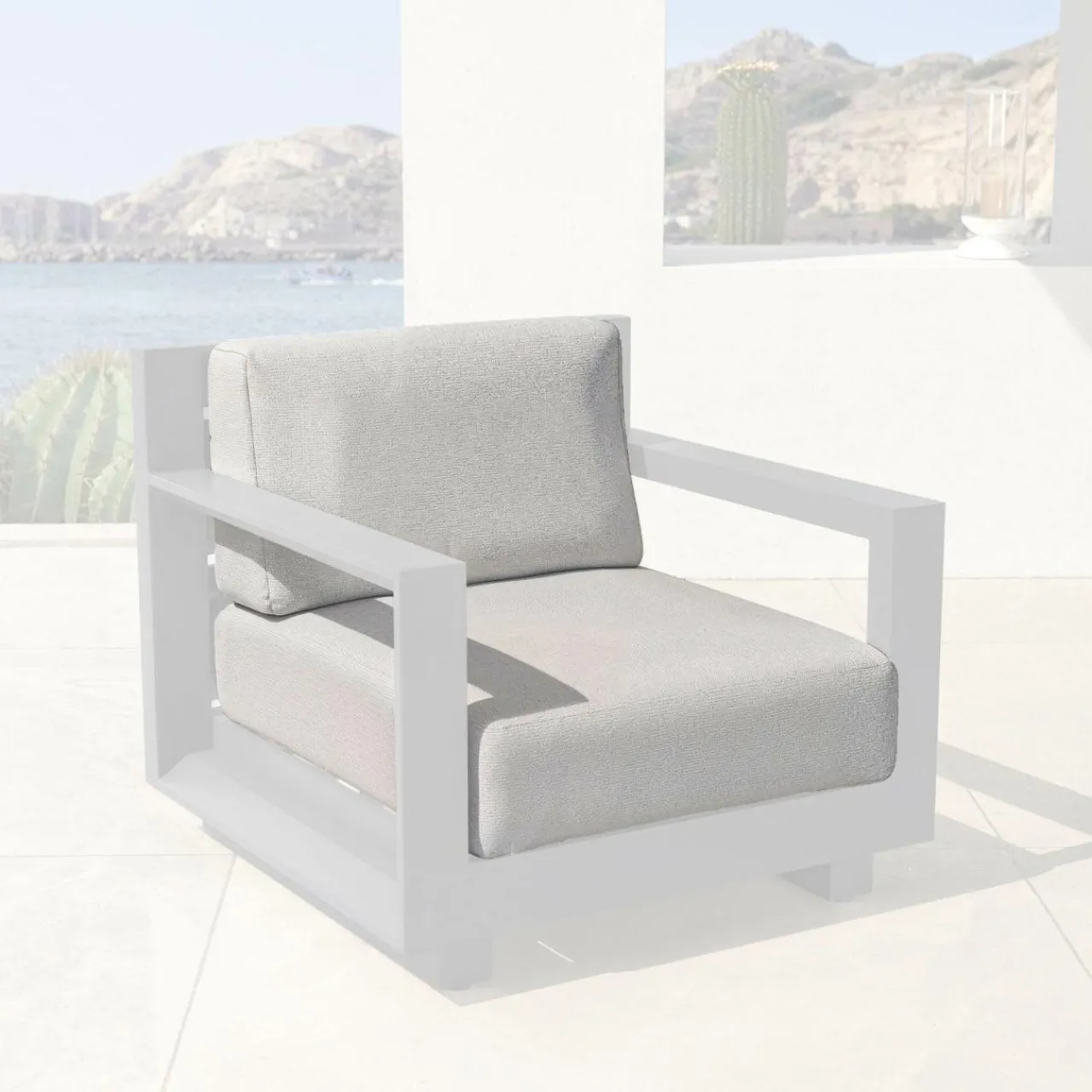 Accessoires Et Coussins|MOBELLIA Housses de coussin de remplacement pour Fauteuil Elba Gris clair