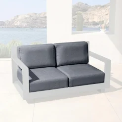 Accessoires Et Coussins|MOBELLIA Housses de coussin de remplacement pour Canapé 2 places Elba Gris Anthracite