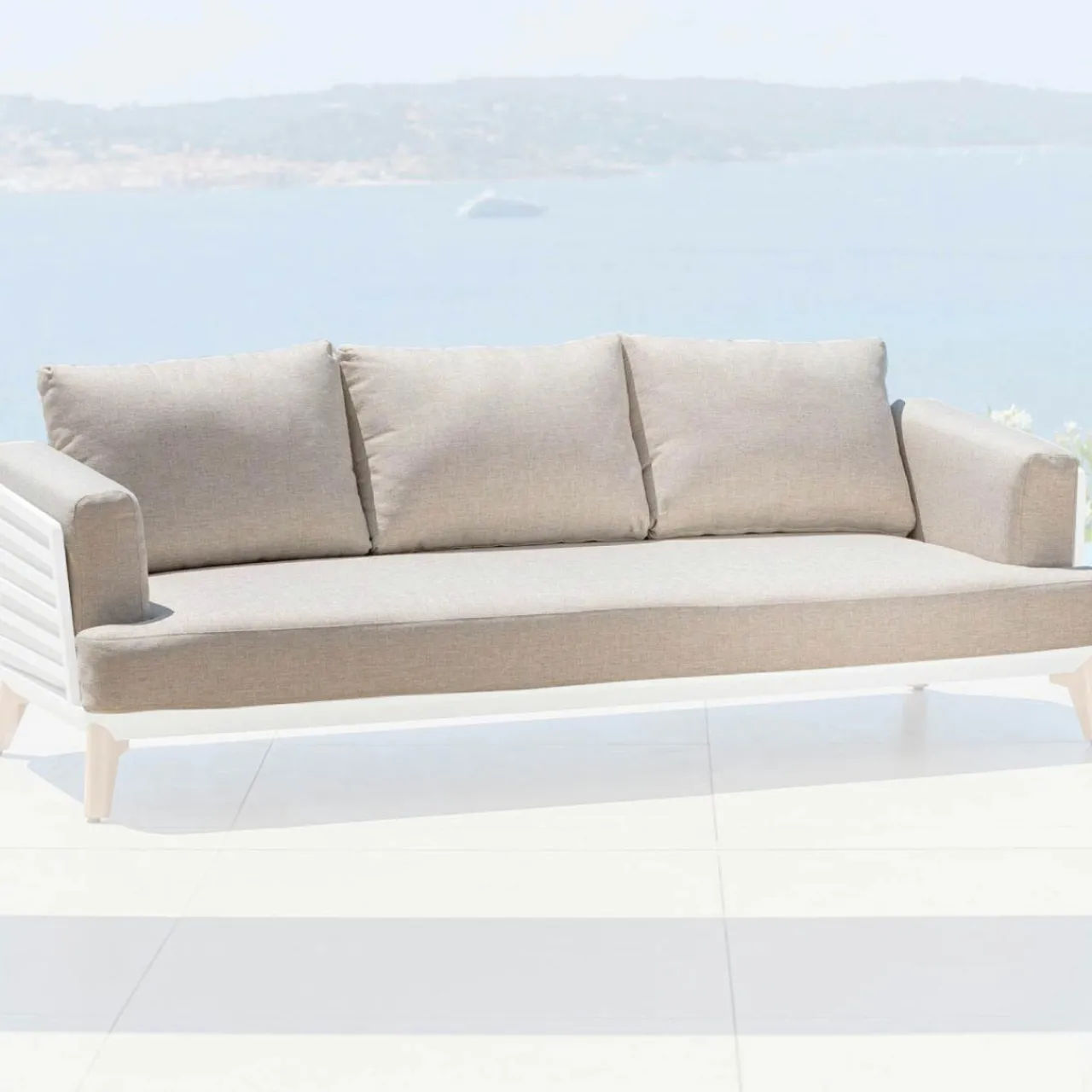 Accessoires Et Coussins|MOBELLIA Housses de coussin de remplacement pour Canapé 3 places Monte Carlo Taupe