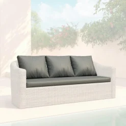 Accessoires Et Coussins|MOBELLIA Housses de coussin de remplacement pour Canapé 3 places Calvi Gris foncé