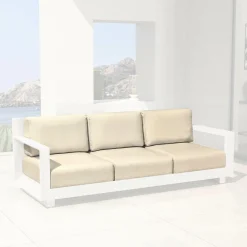 Accessoires Et Coussins|MOBELLIA Housses de coussin de remplacement pour Canapé 3 places Elba Beige