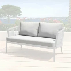 Accessoires Et Coussins|MOBELLIA Housses de coussin de remplacement pour Canapé 2 places Amalfi Gris clair