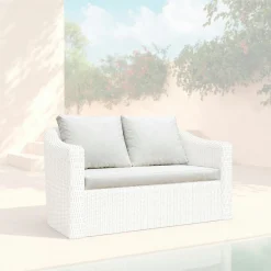Accessoires Et Coussins|MOBELLIA Housses de coussin de remplacement pour Canapé 2 places Calvi Blanc
