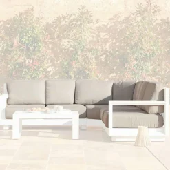 Accessoires Et Coussins|MOBELLIA Housses de coussin de remplacement pour salon de jardin d'angle Elba Taupe