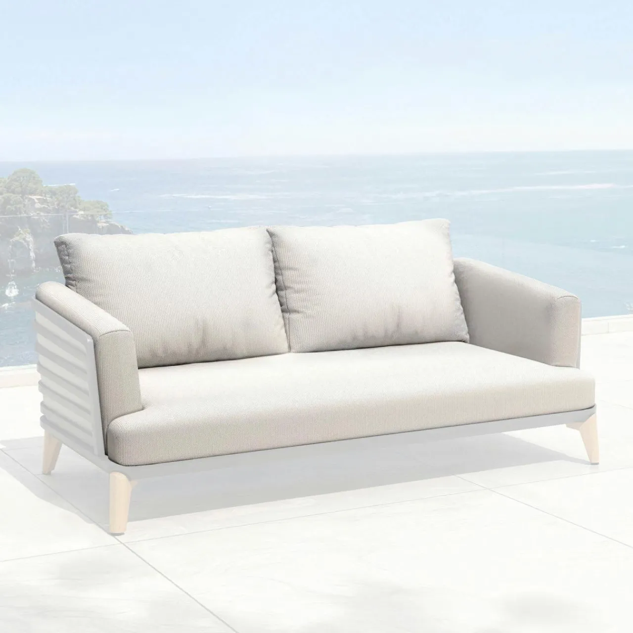 Accessoires Et Coussins|MOBELLIA Housses de coussin de remplacement pour Canapé 2 places Monte Carlo Gris clair