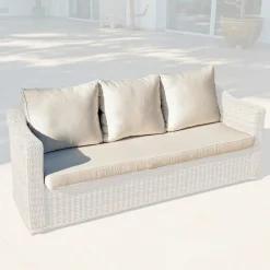 Accessoires Et Coussins|MOBELLIA Housses de coussin de remplacement pour Canapé 3 places Calvi Beige