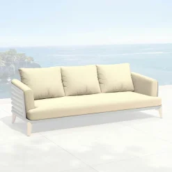 Accessoires Et Coussins|MOBELLIA Housses de coussin de remplacement pour Canapé 3 places Monte Carlo Beige
