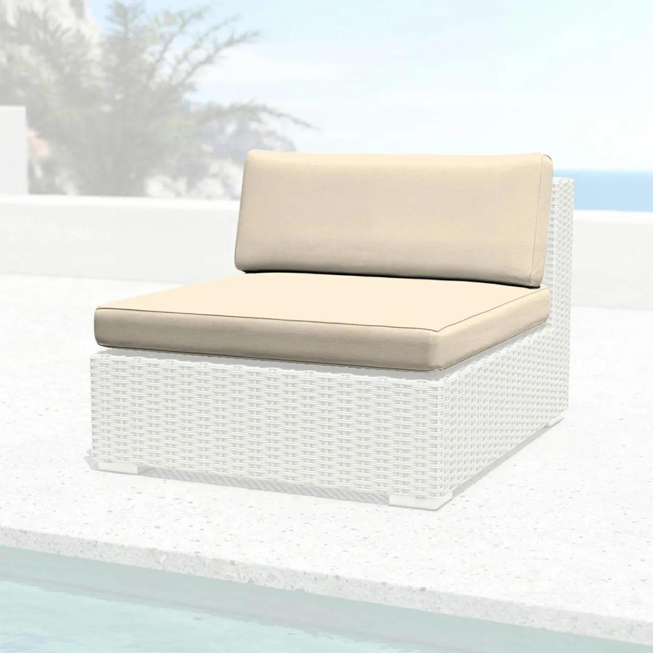 Accessoires Et Coussins|MOBELLIA Housses de coussin de remplacement pour Chauffeuse Palma Beige