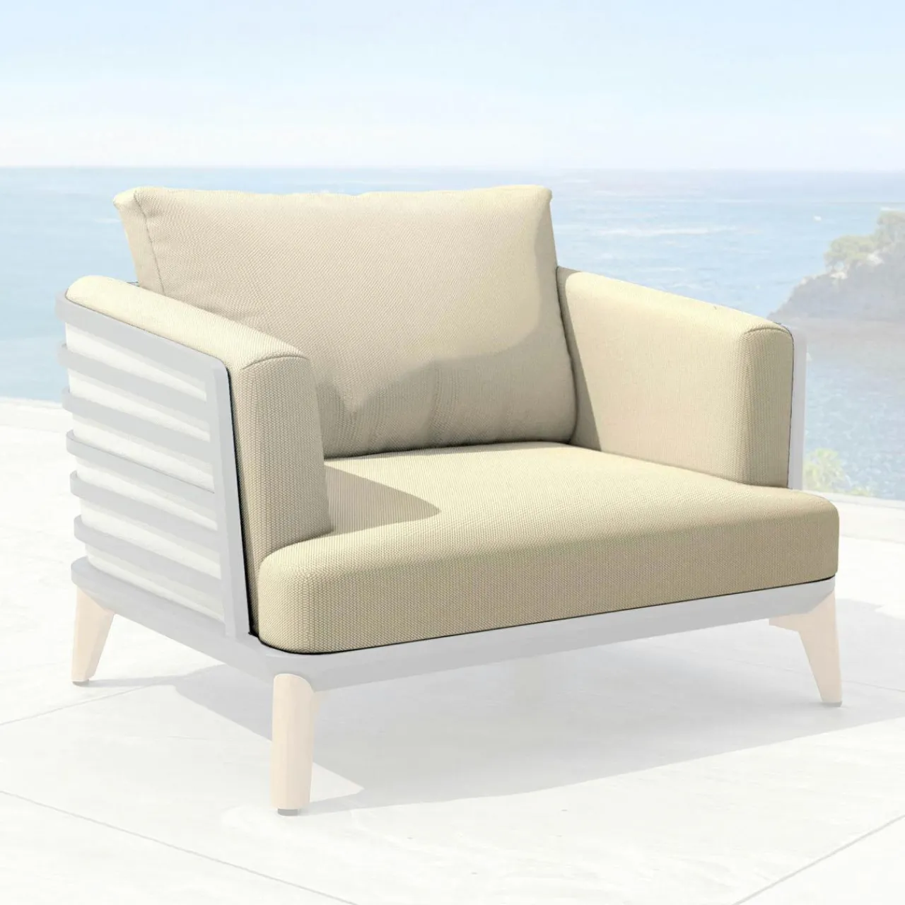 Accessoires Et Coussins|MOBELLIA Housses de coussin de remplacement pour Fauteuil Monte Carlo Beige