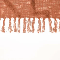 Plaid Et Jeté|Couvre-Lit Et Édredon|ATMOSPHERA Jeté de canapé coton (130 x 180 cm) Inca Terracotta