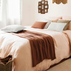 Couvre-Lit Et Édredon|ATMOSPHERA Jeté de lit coton (130 x 180 cm) Widdy Terracotta