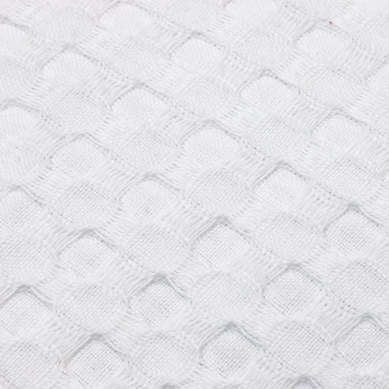 Plaid Et Jeté|Couvre-Lit Et Édredon|EMINZA Jeté de lit coton nid d'abeille (130 x 160 cm) Maya Blanc