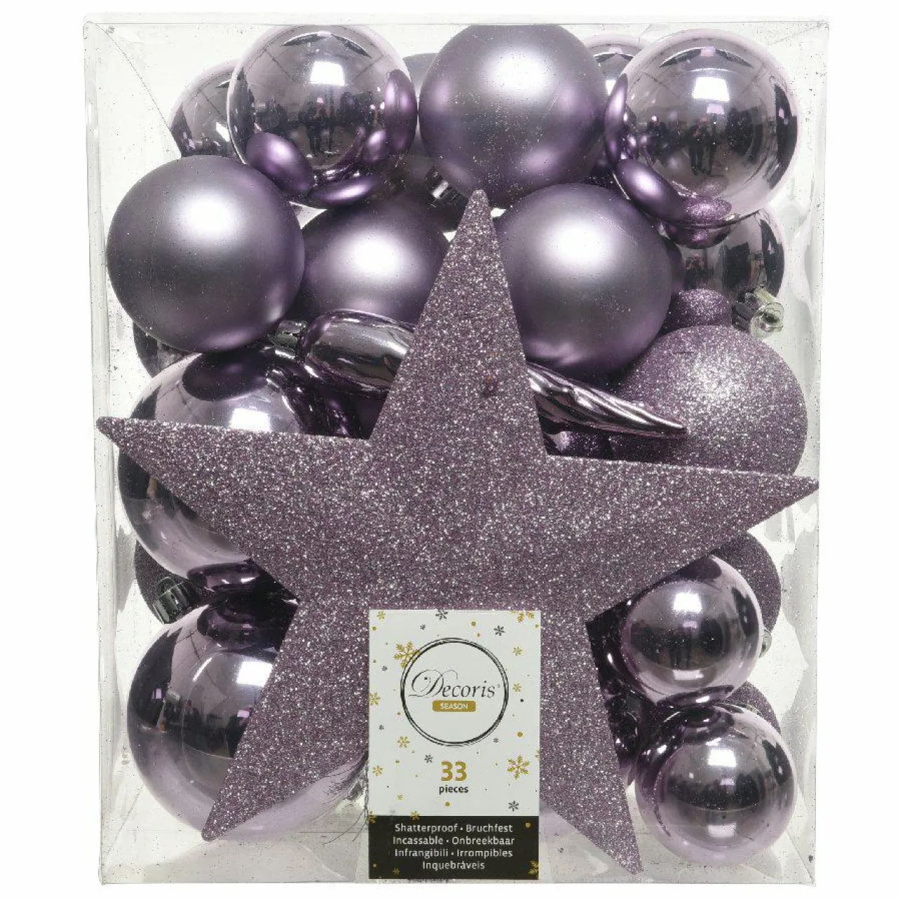 Boule De Noël|KAEMINGK Kit de décoration de sapin de Noël Novae Lilas