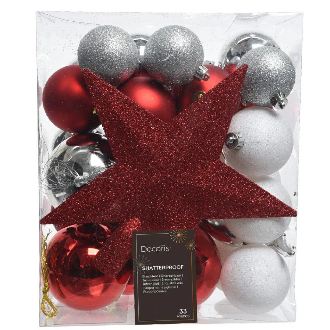 Boule De Noël|KAEMINGK Kit de décoration de sapin de Noël Novae multi Blanc / Rouge
