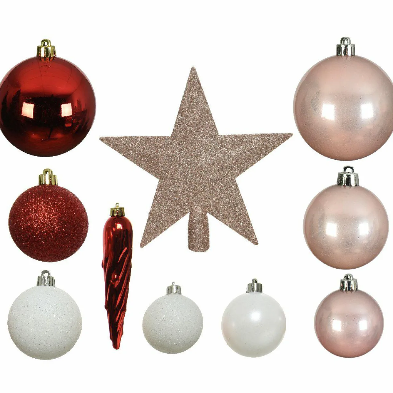 Boule De Noël|KAEMINGK Kit de décoration de sapin de Noël Novae multi Rose poudré