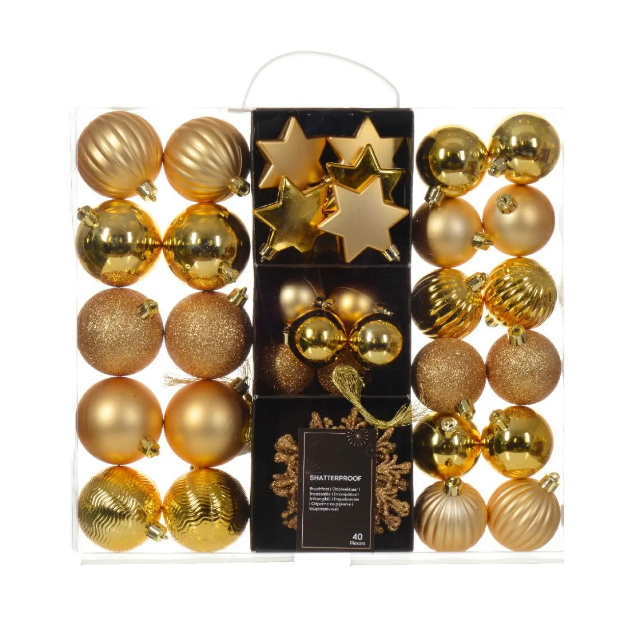 Boule De Noël|KAEMINGK Kit de décation de Sapin de Noël (40 pcs) Cristal Or