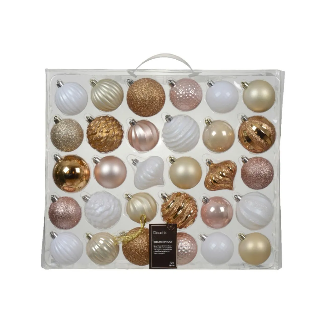 Boule De Noël|KAEMINGK Kit de décation de sapin de Noël Agéna Blanc, rose et Or