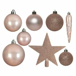 Boule De Noël|KAEMINGK Kit de décoration de sapin de Noël Novae Rose poudré