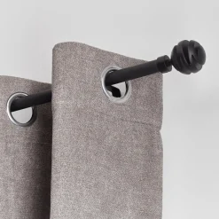 Tringle Plafond|Tringle À Rideau, Barre Et Support|LUANCE Kit de tringle rideau extensible (L210 - L380 cm / D19 mm) Villalouise mat Noir