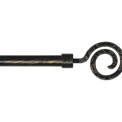 Tringle Plafond|Tringle À Rideau, Barre Et Support|LUANCE Kit de tringle rideau extensible (L120 - L210 cm / D19 mm) Demeure Noir