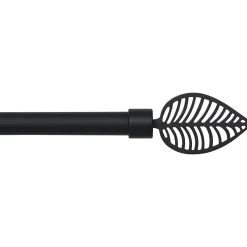 Tringle Plafond|Tringle À Rideau, Barre Et Support|LUANCE Kit de tringle rideau extensible (L210 - L380 cm / D19 mm) Amazonia mat Noir